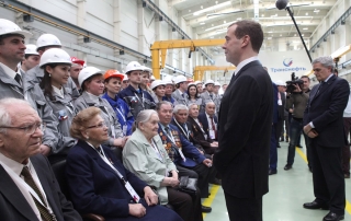 Встреча с премьер-министром Д.А. Медведевым. Открытие завода ТНН. Апрель 2016